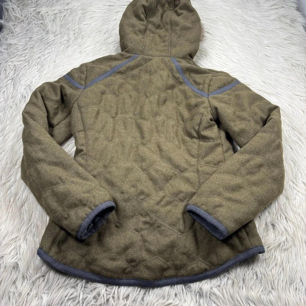 PrAna Women's‎ XS Olive Green Calla Zip-Up Wool Blend Jacket Gorpcore Cabincore